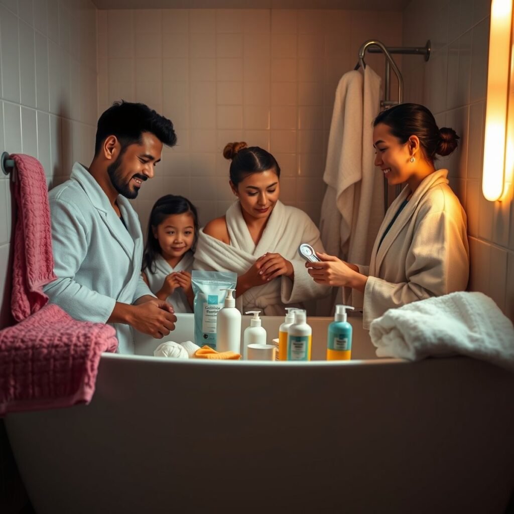 Hora do banho – temperatura ideal da Água e produtos seguros para bebês