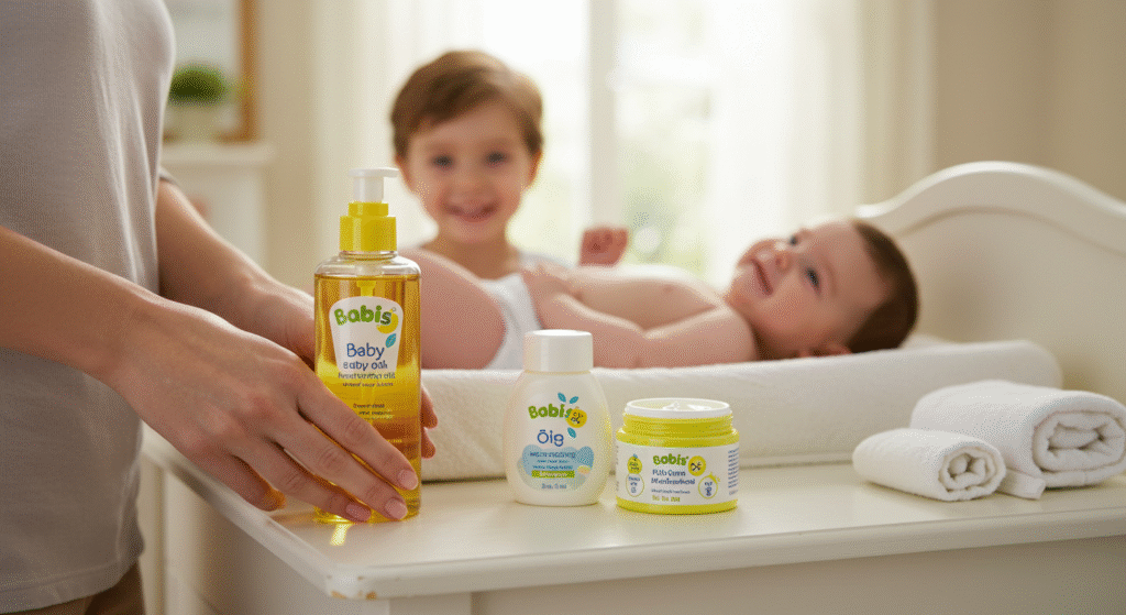 Comparação entre óleo e creme para bebê