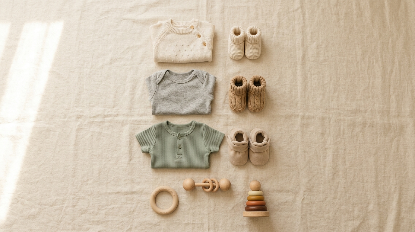 Desenvolvimento do bebe mes a mes: botinhas, bodies e brinquedos em ordem crescente
