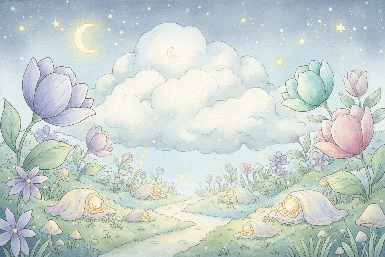 Historinha do jardim onde os sons vão dormir sob as estrelas